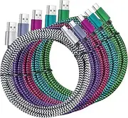 [QQLIKE] USB Type c Cable, 5 Pack (6FT) Nylon Braided USB C Cables 3A Fast Charging Charger for Samsung Galaxy S9/S8 Note8/9 20 10 S21 S20 S10 Plus C Cord