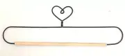 Wire Quilt Hanger with Heart on Top & Wood Dowel 7", 8", 9" & 10" x 3-1/4" High