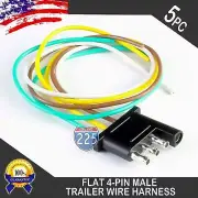 5pcs 16" Male Trailer End Light Wiring Harness 18 AWG GPT Copper Wire 4-Way Flat