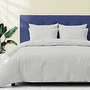Egyptian Cotton King Size Duvet Cover Set - 600 Thread Count Egyptian Cotton Soft Sateen Weave Comforter Cover, Zipper Closure & Corner Ties (3 Pc, Silver Grey, King/California King)