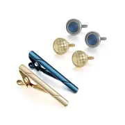 Tie Clip Cufflinks Set for Men 6 Pcs Necktie Tie Bar Clips Shirts Tuxedo Wedd...
