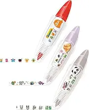 Infinite Decorative Pens, DIY Cute Animals Press Type Decorative Pen, DIY Lace Decoration Tape, Cute Scrapbooking Diary Correction Tapes (3pcs*B)