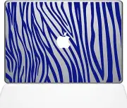 the Decal Guru Zebra Stripes Decal Vinyl Sticker, Dark Blue, 13" MacBook Air
