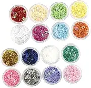 NUSITOU 16 Boxes Five-Pointed Star Glitter Nail Art Sequins Glitter Flakes Nail Glitter for Nail Art Glitter Face Makeup Glitter Festival Glitter Nail Sequins for Nail Art Acrylic