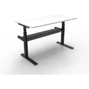 RAPIDLINE NEW PARAMOUNT ELECTRIC SINGLE HEIGHT ADJUSTABLE WORKSTATION No Screen 1 Person W1500 x D750 x H655-1259mm Natural White/Black