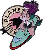 [Pinstant] Futurama Planet Express Ship Leela Sexy Pinup Animated Comedy TV Show 1.5" Enamel Pin Badge, 1.5 Inches, Enamel, enamel