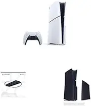 PS5 Disc Console (Slim) + Vertical Stand + Black Cover