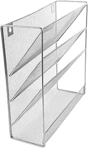NUOBESTY Wall Mount Magazine Storage Shelf File Organizer Sturdy Iron Modern Design Multi-Functional Organize Documents Letters