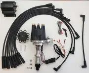 small cap PONTIAC 350 389 400 455 BLACK HEI Distributor + 50k Coil + Plug Wires