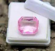 12ct Star Cut Emerald Shape Spinel AAA Stone Mined Pink Spinel Certified Stone