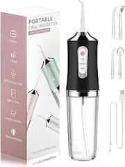 LYMI Water-Flosser-Teeth-Cleaner, Rechargeable - Waterproof, Portable Cordless Dental Oral Irrigator, Water flossers for Teeth, 3 Modes 4 Nozzles, for Home&Travel