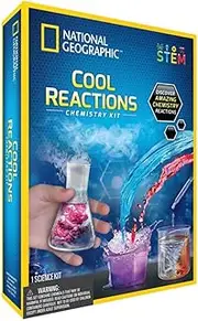 National Geographic Cool Reactions Chemistry Kit – Fun Science Experiments for Kids, STEM Learning Toy, Hands-On pH & Chemical Reactions, Educational Boys & Girls