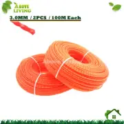 2X 3.0mmx100M Spiral Twist String Trimmer Line Brushcutter Whipper Snipper Cord