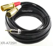 25ft Premium Stereo 3.5mm Plug to 2-XLR Male CL2/CL3 Grade Audio Mixer Cable