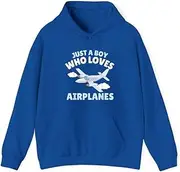 [X.Style] Just A Boy Who Loves Airplanes Baby Boys Toddler ds001 Hoodie Royal XL