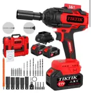 TIKTIK Cordless Impact Driver Wrench Gun Kit 1/2” Brushless Max Torque 3300RPM