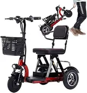 Electric Mobility Scooters, Foldable Lightweight, Endurance: 40km, Comfortable Seat/Backrest, 3 Gears/Speed Adjustable, Carrying Capacity: 250kg, Remote Key