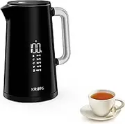 Krups Smart'n Light BW801810 Kettle, 5 Temperatures, 1.7 Litre Capacity, Stainless Steel Interior, Double-Walled, Black