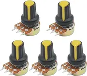 EKSIL 5Sets WH148 3pin B1K ~ B1M ohm 1K 2K 5K 10K 20K 6Pin 15mm 10K 3 Terminal Linear Taper Rotary Potentiometer for3 203 503 104 (Color : Yellow, Size : 1M Ohm)