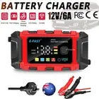 12V 6A Car Battery Charger For Lead-acid AGM& GEL Lithium LiFePO4 Battery Repair