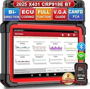 LAUNCH CRP919E BT OBD2 Diagnostic Device for All Vehicles, Diagnostic Device Car with OE Level All System Diagnostics, 31+ Reset Services, Car Tester for Active Test, CANFD, ECU Coding, V.A.G-Guided Function