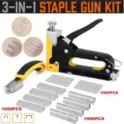 Staple Gun 3 in 1 Heavy Duty Stapler Fastener Tool Tacker Free Upholstery Staple