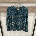 NWT Altar’d State Teal Blue Peasant Blouse Long Sleeved Bohemian Boho NEW Size S