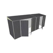 Build-A-Shed 1.2 x 5.2 x 2.0m Skillion Double with Single Hinged Side Doors Shed - Grey