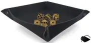 (6) 16mm Pearlized Dice Olympic Gold w/Pouch + Rolling Tray Foldable Mat Felt