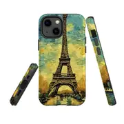 For iPhone 13 mini Tough Protective Cover, Eiffel Tower Painting