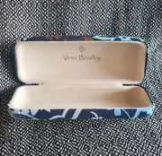 Vera Bradley Clamshell Hard Eyeglass Sunglass Case Blue Brown Floral