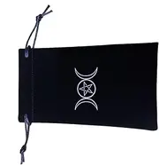 Tarot Card Storage Bag - Multipurpose Tarot Rune Bag | Classic Style Triple Moon Flocking Drawstring Pouch | Small Storage Bag Dice Holder Jewelry Pouch for Tarot Enthusiasts, Hand Gift Bags