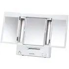 JERDON Tri-Fold Two-Sided Makeup Mirror with Lights - Vanity Mirror with 5X-1...