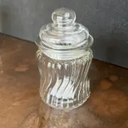 JAR SMALL 3" HERB-SPICE-STASH-CRAFT CLEAR GLASS-POP OFF GLASS SEALING LID