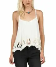 Volcom Women's White Casual Strappy Cut out And Run Cami Top