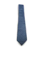 Blue Silk Clover Print Tie