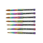 Kolinsky Acrylic Round Nail Brush With Cap Rainbow Crystal Handle Sable 2#-14# q