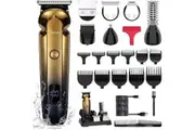 Hatteker Men's Beard Trimmer Kit Electric Razor Shaver Professional Hair Clipper with Zero Gapped T-Blade Trimmer Nose Ear Beard Body Trimmer for Men Waterproof Cordless Grooming Kit 6 in 1