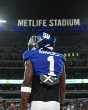 Malik Nabers Night Game at MetLife New York Giants 8x10 NFL Football Photo