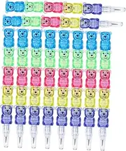 ERINGOGO Stackable Bear Pencils Set for Children 10pcs Animal Building Block Pen Smooth Lead for Classroom