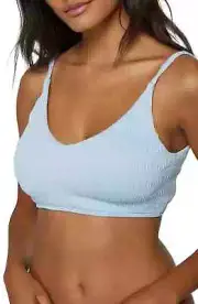 O'NEILL Swimsuit Top Textured Material Stretchy Light Blue NWT $50 Large