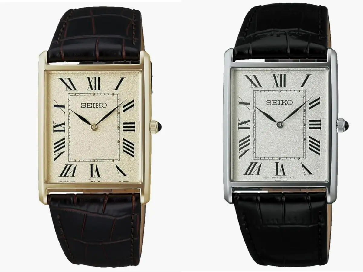 SEIKO DOLCE レクタンギュラー90年 超硬ケース ドイツ製金張りベルト 