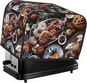 Beautiful Breakfast Toaster Cover 2 Slice Bread Machine Covers Waterproof Universal Size Kitchen Small Appliance Cover with Hang Loop, Dust and Fingerprint Protection
