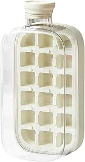 Ice Bottle Cup | Ice C-ube Tray with Lid and Bin | ICES Cube Water Bottle | 2 in 1 Touch- ICES Maker Press-to-Release I-ce Tray | Summer Vertical I-ce Cubes Trays for Freezer, Coffee, Juice