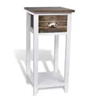 Wooden Bedside Table Drawers Storage Side Lamp Cabinet Bedroom Nightstand Brown