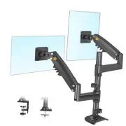 Dual Monitor Desk Mount Stand Full Motion Swivel Computer Monitor Arm Fits 2