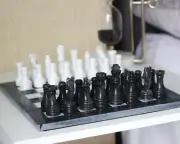 Marble Chess Set with Gift Case - Black and White Chess Set - 15 Inch Chess Set
