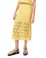 Maje Long Crochet Skirt