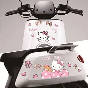 Hellokitty 防水車貼 凱蒂貓機車貼紙 kt貓機車貼紙 電動車貼紙kt貓可愛卡通hellokitty裝飾貼