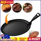 Cast Iron 10.6 X 6.89in Steak Plate Oval Shape Griddle Pan for Home Restaurant